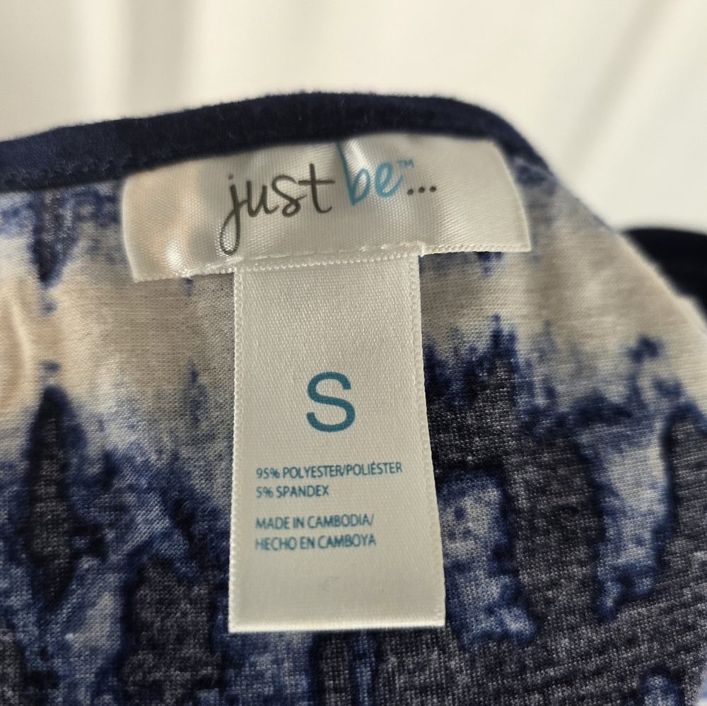 JUST B Tie Dye Short‎ Sleeve Stretch Top – Women's Size Small - Picture 5 of 5